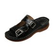 画像1: Crocodile pattern wedge belt buckle sandals slippers　ユニセックスクロコパターン厚底プラットフォームサンダルスリッパ (1)