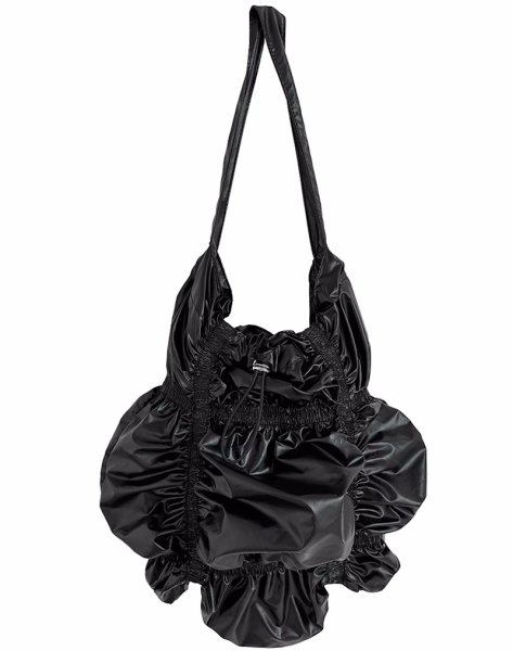 画像9: Pleated drawstring elastic large capacity single shoulder cloud bag tote bag　ショルダーユニセックスプリーツクラウド巾着ショルダートートバッグ (9)