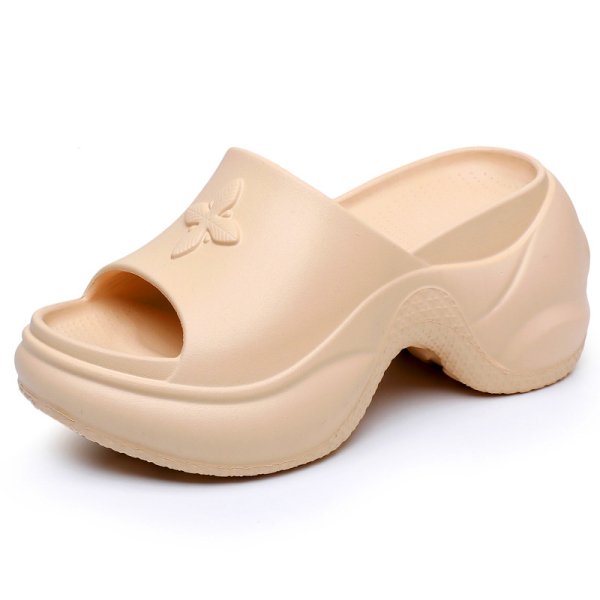 画像1: Women's Wedge Heel Platform Cross Flower sandals slippers　ユニセックスクロスフラワー厚底プラットフォームサンダルスリッパ (1)