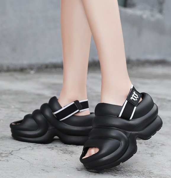画像7: Women's Platform backstrap sandal slippers　ユニセックス厚底プラットフォームバックベルトストラップサンダルスリッパ (7)
