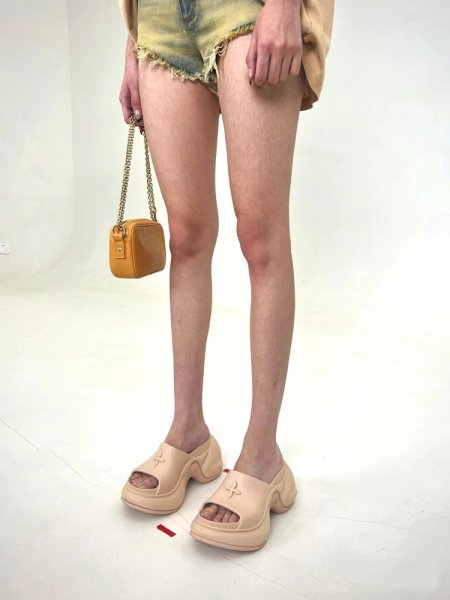 画像6: Women's Wedge Heel Platform Cross Flower sandals slippers　ユニセックスクロスフラワー厚底プラットフォームサンダルスリッパ (6)