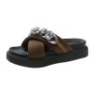画像3: Women's  Chain and rhinestone platform sandals and slippersBeach Sandals ユニセックス厚底プラットフォームラインストーン&チェーンサンダルスリッパ (3)