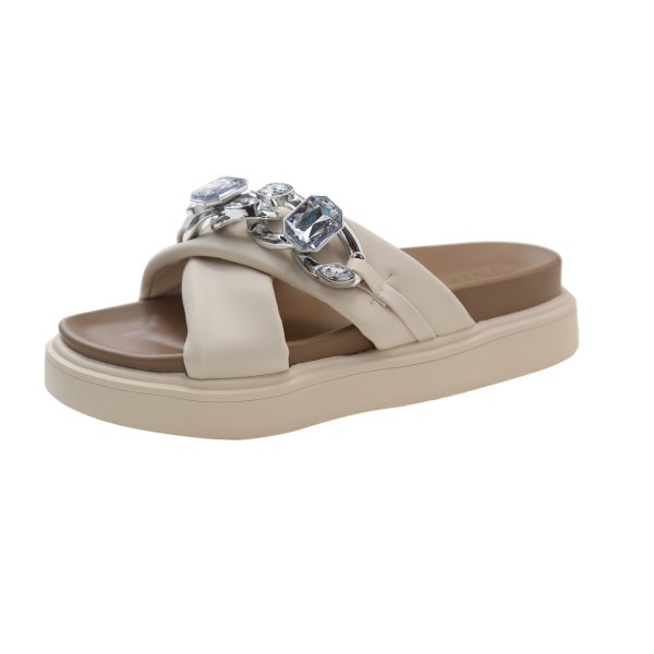 画像2: Women's  Chain and rhinestone platform sandals and slippersBeach Sandals ユニセックス厚底プラットフォームラインストーン&チェーンサンダルスリッパ (2)