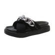 画像1: Women's  Chain and rhinestone platform sandals and slippersBeach Sandals ユニセックス厚底プラットフォームラインストーン&チェーンサンダルスリッパ (1)