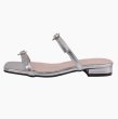 画像1: Women's Rhinestone heart flat sandal slippers Beach Sandals ユニセックス厚底フラットラインストーン&ハートサンダルスリッパ (1)