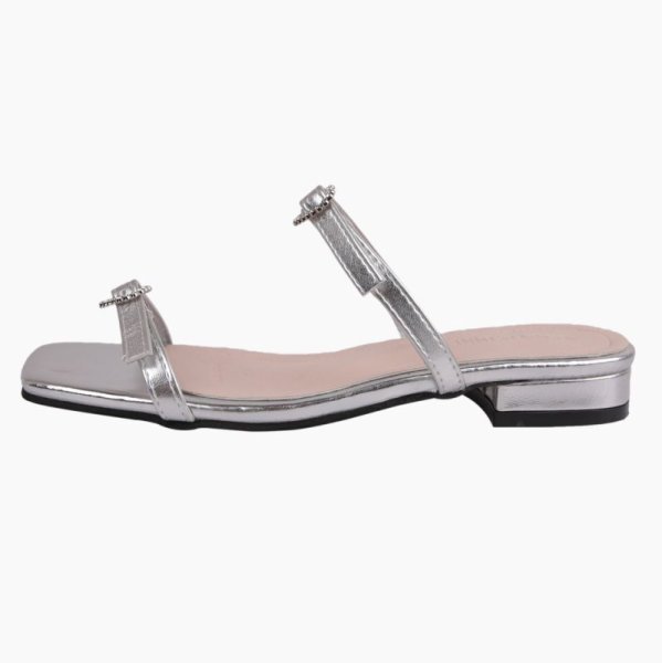 画像1: Women's Rhinestone heart flat sandal slippers Beach Sandals ユニセックス厚底フラットラインストーン&ハートサンダルスリッパ (1)