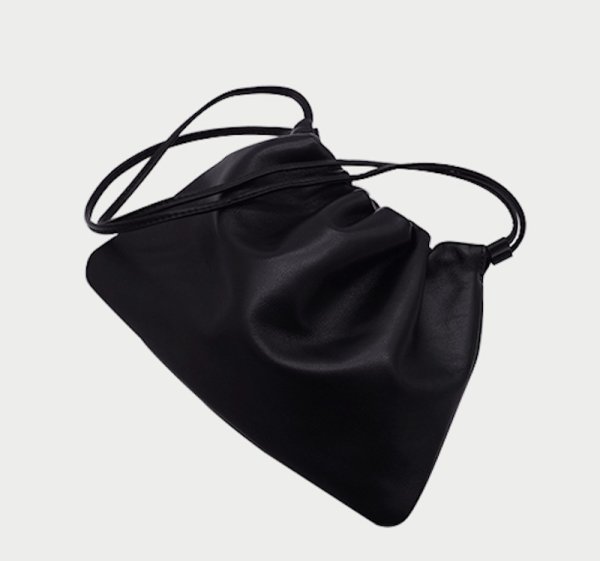 画像9:  soft leather drawstring bag One shoulder High-end pleated cloud bag  tote bag　レザー巾着ワンショルダープリーツクラウドトートショルダーポシェットバッグ (9)