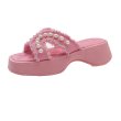 画像1: Women's Wedge platform Pearl wedge sandals   slippers 　ユニセックス厚底プラットフォームパールサンダルスリッパ (1)