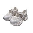 画像1: Chunky sole rhinestone velcro sneakers　男女兼用ユニセックスチャンキーソール厚底ラインストーンベルクロスニーカー (1)