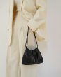 画像1:  soft leather drawstring bag One shoulder High-end pleated cloud bag  tote bag　レザー巾着ワンショルダープリーツクラウドトートショルダーポシェットバッグ (1)