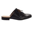 画像1: Lace-up thick heel sandals and mules  Slippers half pumps  ローヒールレースアップリボン レザーミュール サンダルスリッパパンプス (1)
