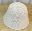 画像7: pearl ribbon raffia bucket hat　パールリボン付きラフィアバケットハット帽子ハット (7)