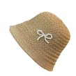 画像1: pearl ribbon raffia bucket hat　パールリボン付きラフィアバケットハット帽子ハット (1)
