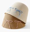 画像1: Ribbon raffia bucket hat　リボン付きラフィアバケットハット帽子ハット (1)