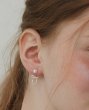 画像1:  Pearl & Ribbon Tie Ear Jacket Earring  リボンパールピアス イアリング (1)