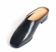 画像1: Low heel Elegant Classic Leather Mules Sandals Slippers half pumps  ローヒールエレガントクラシック レザーミュール サンダルスリッパパンプス (1)