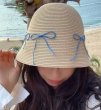 画像8: Ribbon raffia bucket hat　リボン付きラフィアバケットハット帽子ハット (8)
