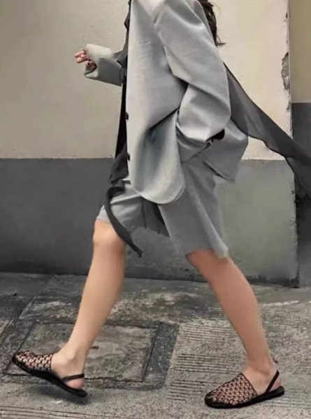 画像3: flat net weave roman sandals back strap half pumps Slippers  フラット網ウーベンバックストラップハーフパンプス ミュール　サンダルスリッパ (3)