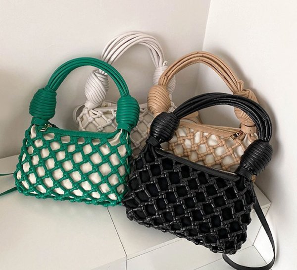 画像14: Braided mesh tote shoulder bag　メッシュ編み込みワンハンドルトートショルダーバッグ (14)