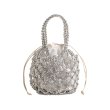 画像3:  mesh PVC material  drawstring Tote  Bag　メッシュPVC編み込みトートショルダーバッグ (3)