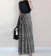 画像1: Women's Check traditional pleated long pleated skirt  long maxi length　チェック柄プリーツミディアムロング丈スカート (1)