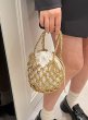 画像7:  mesh PVC material  drawstring Tote  Bag　メッシュPVC編み込みトートショルダーバッグ (7)