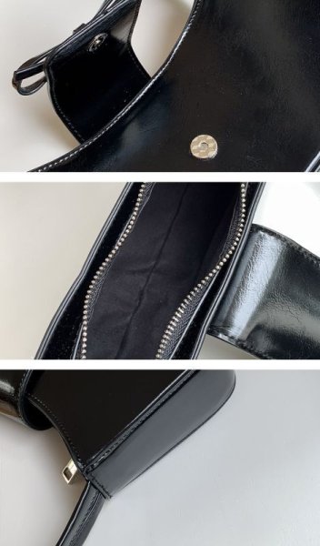 画像10:  leather Ribbon Underarm Tote Shoulder Bag　レザーワンショルダーリボン付きアンダーアームトートショルダーバッグ (10)