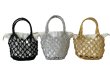画像4:  mesh PVC material  drawstring Tote  Bag　メッシュPVC編み込みトートショルダーバッグ (4)