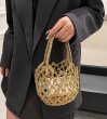 画像5:  mesh PVC material  drawstring Tote  Bag　メッシュPVC編み込みトートショルダーバッグ (5)