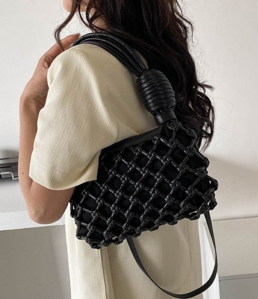 画像13: Braided mesh tote shoulder bag　メッシュ編み込みワンハンドルトートショルダーバッグ (13)