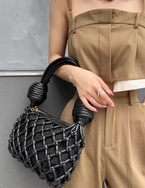 画像6: Braided mesh tote shoulder bag　メッシュ編み込みワンハンドルトートショルダーバッグ (6)