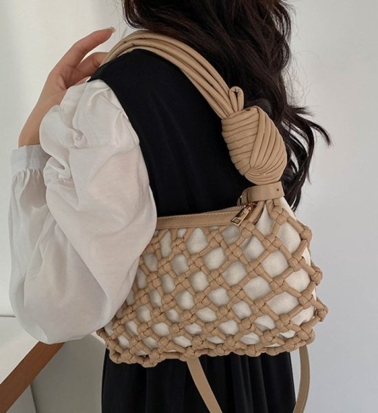画像12: Braided mesh tote shoulder bag　メッシュ編み込みワンハンドルトートショルダーバッグ (12)