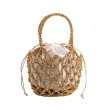 画像1:  mesh PVC material  drawstring Tote  Bag　メッシュPVC編み込みトートショルダーバッグ (1)