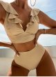 画像6: Women's multi-color ruffled v-neck split swimsuit high waist split bikini 　マルチカラーフリル v ネックスハイウエストプリットビキニスイムウエア (6)