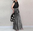 画像4: Women's Check traditional pleated long pleated skirt  long maxi length　チェック柄プリーツミディアムロング丈スカート (4)