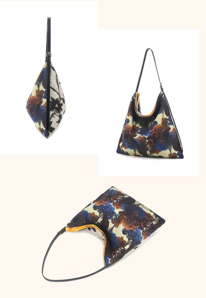 画像8:  large capacity high-end 2-sided print shoulder tote  crossbody  bag　2面プリントショルダークロスボディートートバッグ (8)