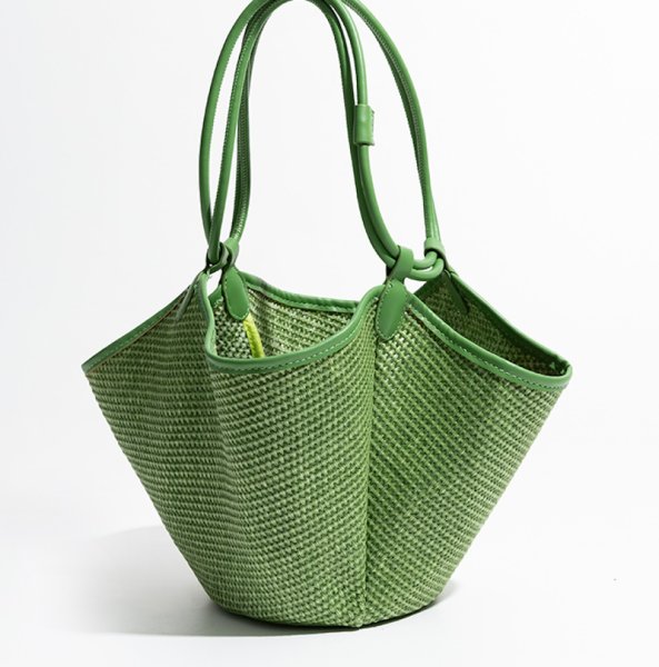 画像5:  large capacity straw tote shoulder crossbody basket bag　ラージキャパシティーカゴ籠トートショルダークロスボディーバッグ (5)