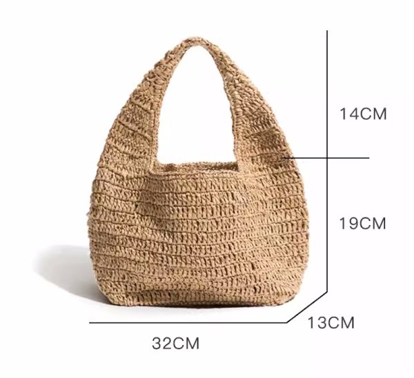 画像12: One-handle handmade straw basket bag　ワンハンドル籠カゴトートショルダーバッグ (12)
