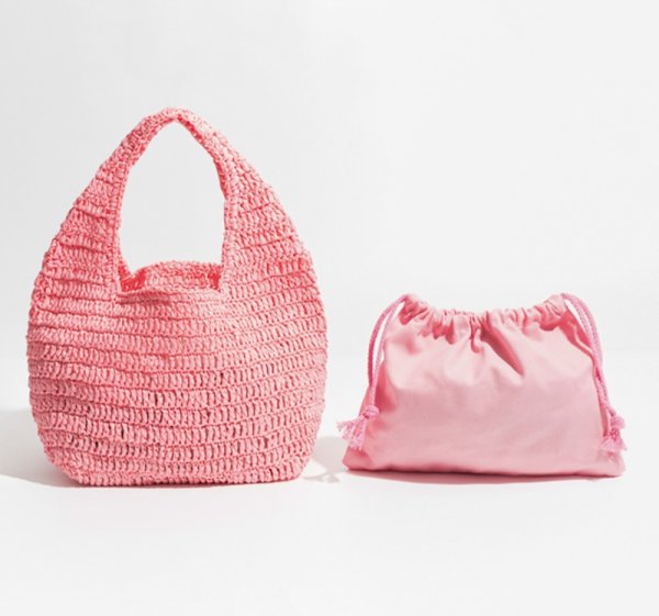 画像10: One-handle handmade straw basket bag　ワンハンドル籠カゴトートショルダーバッグ (10)