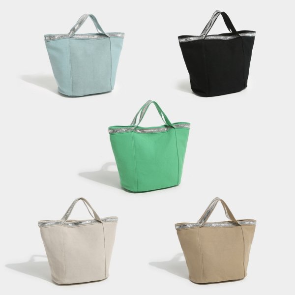 画像4: Rhinestone Canvas Tote Eco Bag　ラインストーンハンドルトートショルダーエコバッグ (4)