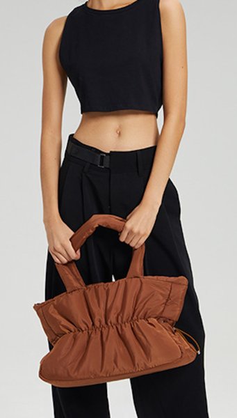 画像9: Pleated Ruffle Handheld Tote Shoulder Bag　プリーツラッフルハンドヘルドトートショルダーバッグ (9)