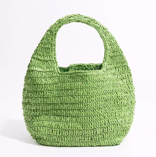画像6: One-handle handmade straw basket bag　ワンハンドル籠カゴトートショルダーバッグ (6)