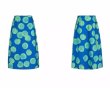 画像1: Women's French pear-shaped figure contrast blue print a-line skirt　Aライン洋ナシプリントミドル丈ハイウエストスカート (1)