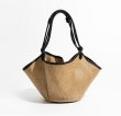 画像1:  large capacity straw tote shoulder crossbody basket bag　ラージキャパシティーカゴ籠トートショルダークロスボディーバッグ (1)