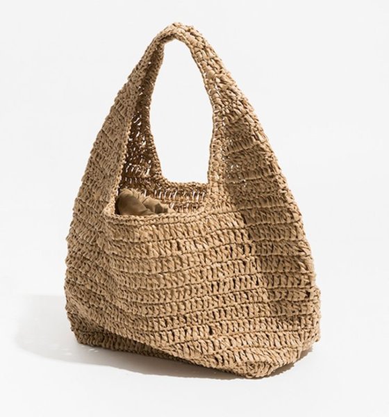 画像9: One-handle handmade straw basket bag　ワンハンドル籠カゴトートショルダーバッグ (9)