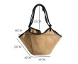 画像14:  large capacity straw tote shoulder crossbody basket bag　ラージキャパシティーカゴ籠トートショルダークロスボディーバッグ (14)