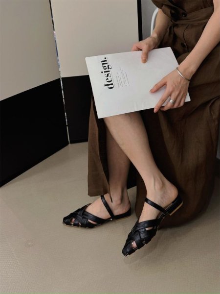 画像7: ALFIE Lesser-Match backpack straps sandal mule pant  フラット編み込み アルフィーレザーバックストラップ サンダルミュールスリッパパンプス (7)