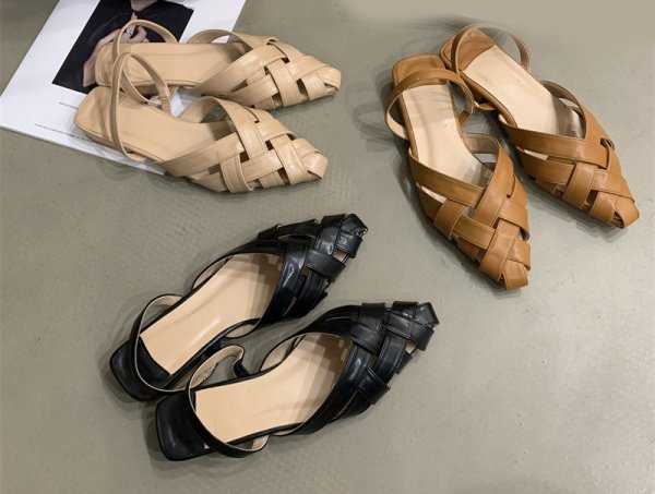 画像12: ALFIE Lesser-Match backpack straps sandal mule pant  フラット編み込み アルフィーレザーバックストラップ サンダルミュールスリッパパンプス (12)
