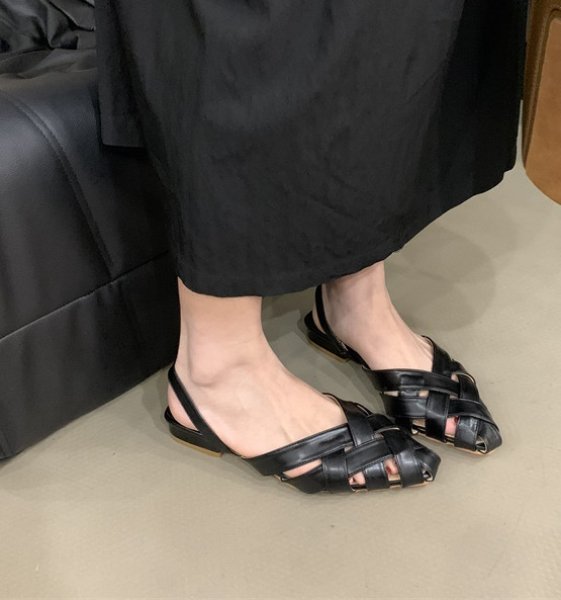 画像2: ALFIE Lesser-Match backpack straps sandal mule pant  フラット編み込み アルフィーレザーバックストラップ サンダルミュールスリッパパンプス (2)