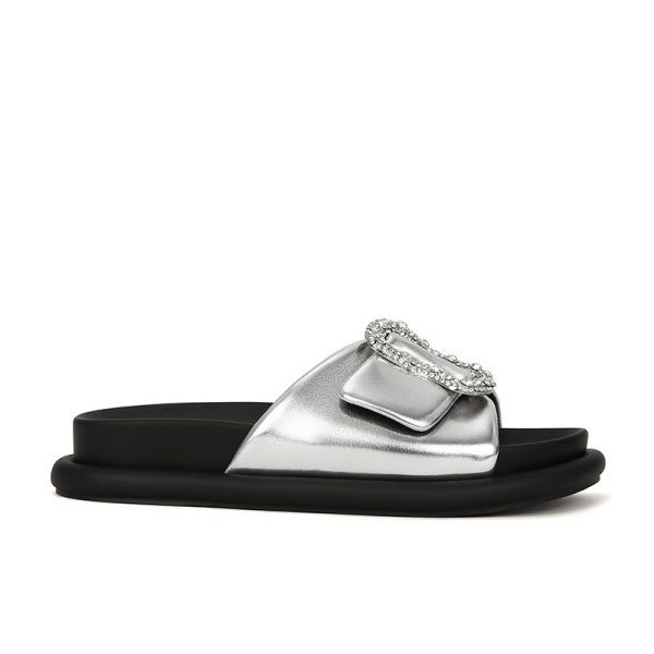 画像2: Women's  Rhinestone buckle thick sole casual slippers sandals　ユニセックスラインストーンバックル厚底プラットフォームサンダルスリッパ (2)